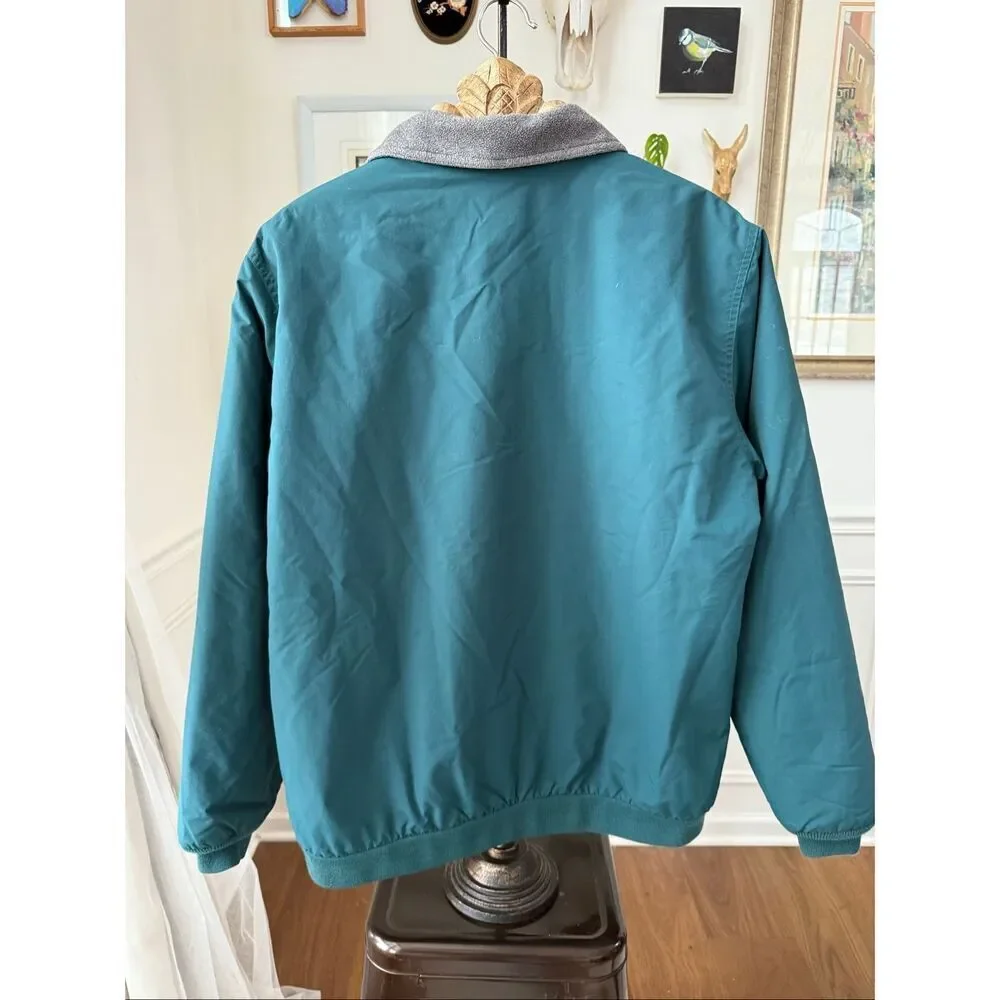 Vintage 90s LL Bean Men's Green Fleece Lined Bomber Jacket Item ID 205108 L Tall